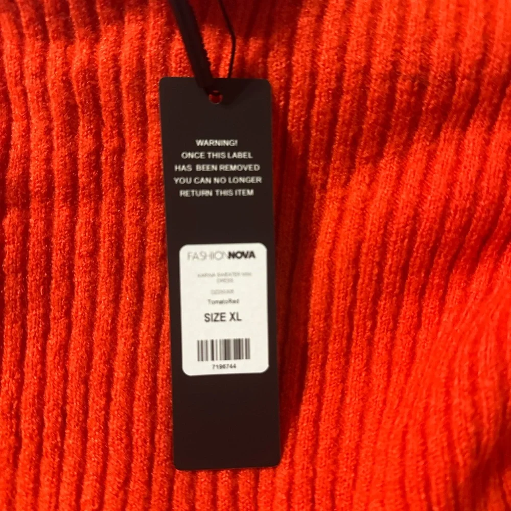 Fashion Nova Vibrant Red Knit Dress - Picture 3 of 3